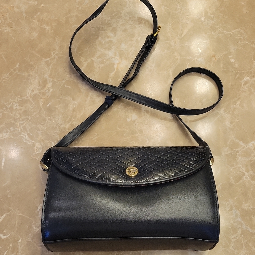 Liz Claiborne Black Quilted-Flap Crossbody Bag with Adjustable Strap